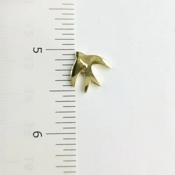 Swallow bird Stud earrings In 14k Gold over Sterling... - Picture 5 of 7